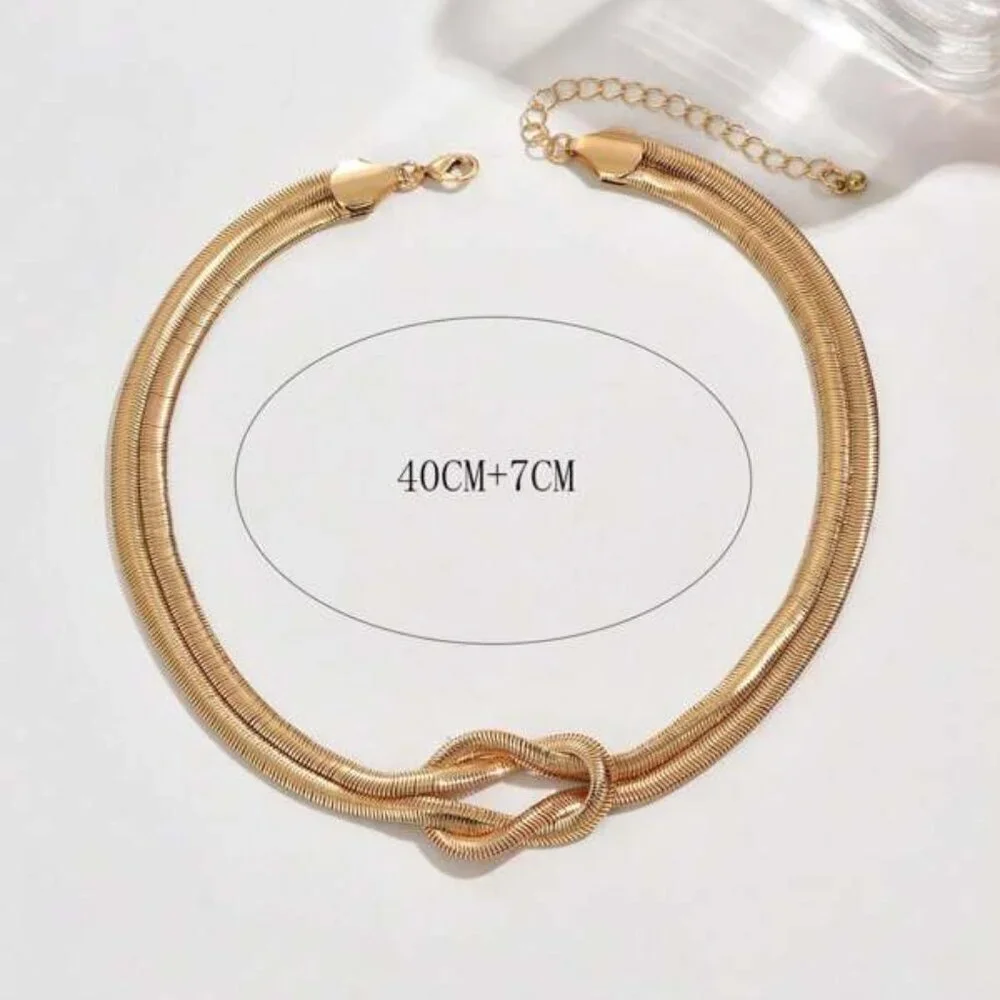 18K Gold Filled Knot Choker Necklace | 15.7